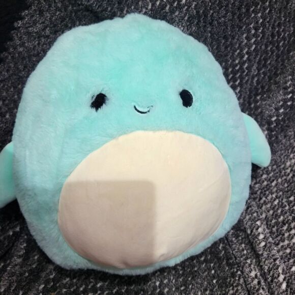 Squishmallows FuzzAMallow Official 12 inch Perry the Teal Dolphin Plush Toy - Picture 1 of 7